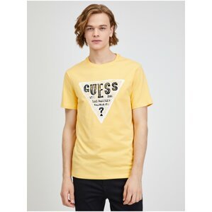 Žluté pánské tričko Guess Rusty