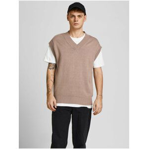 Hnědá svetrová vesta Jack & Jones Neo