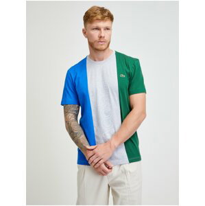 Zeleno-modro-šedé pánské tričko Lacoste