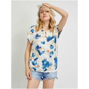 Modro-bílé dámské květované tričko Tom Tailor
