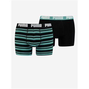 Sada dvou pánských boxerek v zelené a černé barvě Puma