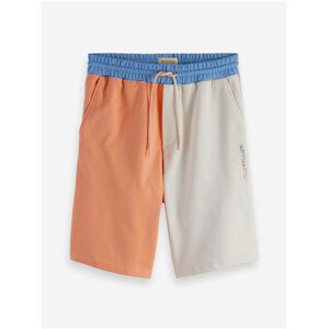 Oranžovo-krémové unisex kraťasy Scotch & Soda