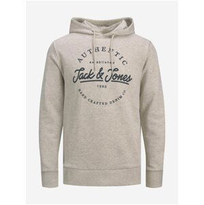 Krémová vzorovaná mikina s kapucí Jack & Jones Dusty