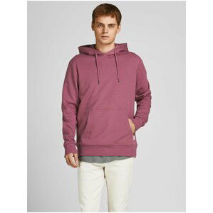 Starorůžová basic mikina s kapucí Jack & Jones Basic