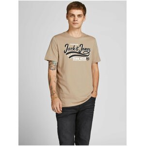 Béžové tričko s potiskem Jack & Jones