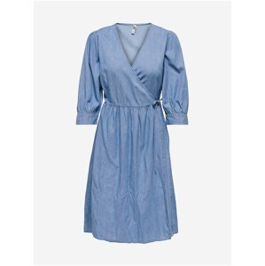 Modré džínové zavinovací šaty JDY Casper