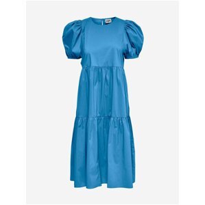 Modré šaty s balonovými rukávy Jacqueline de Yong Melanie