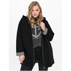 Černý krátký kabát s kapucí ONLY CARMAKOMA Lena