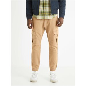 Béžové pánské kalhoty s kapsami Celio Cargo