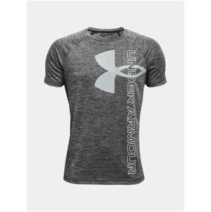 Tričko Under Armour UA Tech Split Logo Hybrid SS - černá