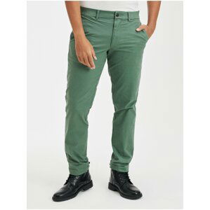 Zelené pánské kalhoty khakis slim fit GAP GapFlex