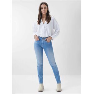 Modré dámské slim fit džíny s vyšisovaným efektem Salsa Jeans