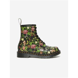 Černé dámské vzorované kožené kotníkové boty Dr. Martens 1460 Bloom