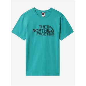 Tyrkysové pánské tričko The North Face Woodcut
