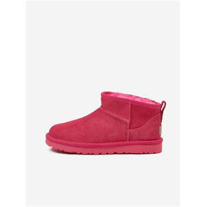 Tmavě růžové dámské semišové sněhule UGG Classic Ultra Mini