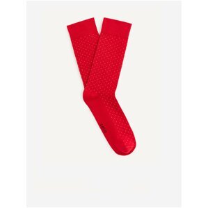 Červené pánské vzorované ponožky Celio BIP