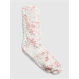 Růžovo-bílé hřejivé ponožky s batikou GAP