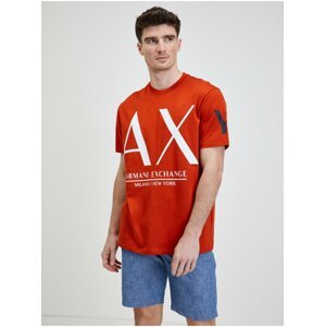 Cihlové pánské tričko Armani Exchange