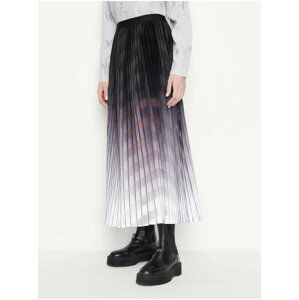 Bílo-černá plisovaná midi sukně Armani Exchange