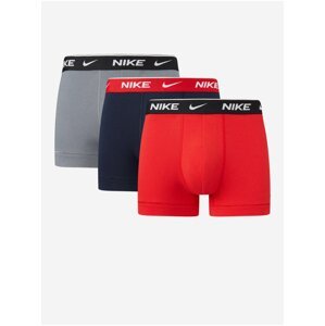 Sada tří pánských boxerek v červené, tmavě modré a šedé barvě Nike Trunk
