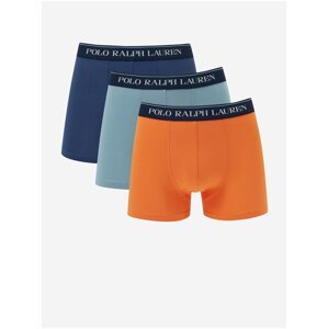 Sada tří pánských boxerek v oranžové a modré barvě POLO Ralph Lauren
