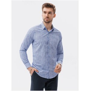 Modrá pánská košile Ombre Clothing K615