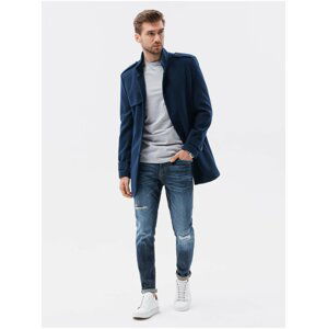 Tmavě modrý pánský kabát Ombre Clothing