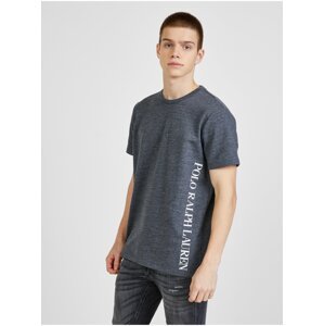 Tmavě šedé pánské žíhané tričko Ralph Lauren