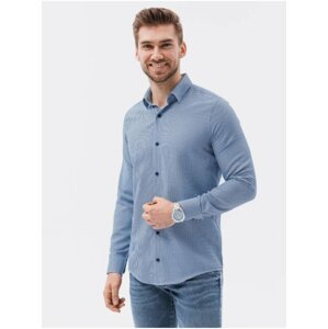Modrá pánská košile Ombre Clothing K619