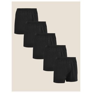 Bavlněné žerzejové boxerky s technologií Cool & Fresh™, 5 ks Marks & Spencer černá