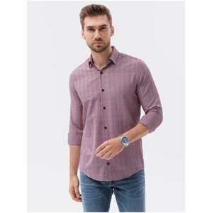 Fialová pánská košile Ombre Clothing K621