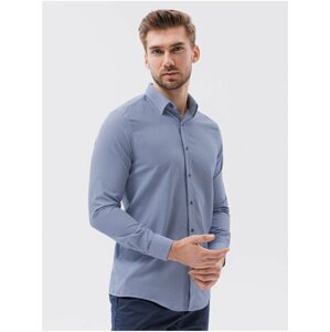 Modrá pánská košile Ombre Clothing K623