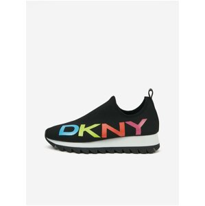 Černé dámské slip on tenisky s nápisem DKNY Azer