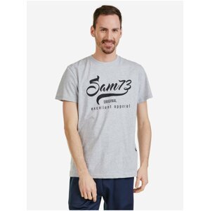 Šedé pánské žíhané tričko SAM 73 Calvin