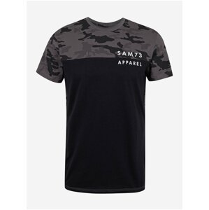 Černo-hnědé pánské vzorované tričko SAM 73 Jeff