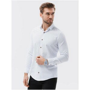 Bílá pánská košile Ombre Clothing K616