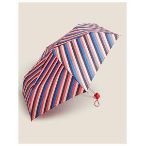 Kompaktní proužkovaný deštník s technologií Stormwear™ Marks & Spencer růžová