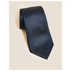Kravata ze 100% hedvábí s texturou Marks & Spencer námořnická modrá