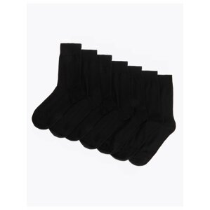 Ponožky s vysokým obsahem bavlny, 7 párů Marks & Spencer černá