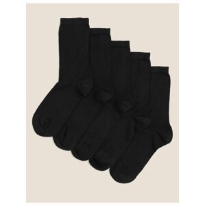 5 párů kotníkových ponožek Sumptuously Soft™ Marks & Spencer černá