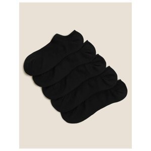 Balení 5 párů mimořádně pohodlných nízkých ponožek Marks & Spencer černá