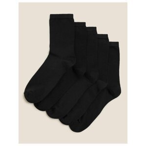 Sada pěti párů dámských ponožek v černé barvě  Marks & Spencer