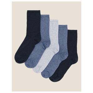 Sada pěti párů dámských ponožek v modré barvě  Marks & Spencer