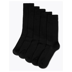 Sada pěti párů pánských ponožek v černé barvě  Marks & Spencer