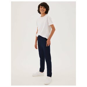 Bavlněné kalhoty chino se strečem (3–16 let) Marks & Spencer námořnická modrá