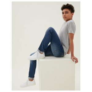Džíny The Smith z bavlny se strečem, přiléhavý střih (3–16 let) Marks & Spencer námořnická modrá