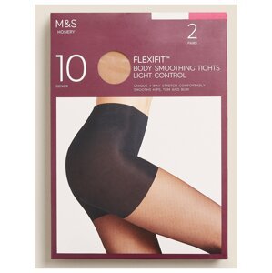 Průsvitné punčochy Flexifit™, mírně zpevňující, 10 DEN, 2 ks v balení Marks & Spencer béžová