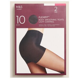 Průsvitné punčochy Flexifit™, mírně zpevňující, 10 DEN, 2 ks v balení Marks & Spencer černá
