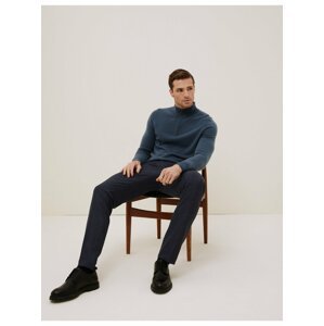 Hladké elastické kalhoty se strečem, úzký střih Marks & Spencer námořnická modrá