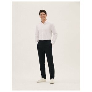 Hladké kalhoty se strečem, úzký střih Marks & Spencer námořnická modrá